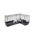 Savic Clubix Corner, hoekkooi voor konijn en cavia, zwart