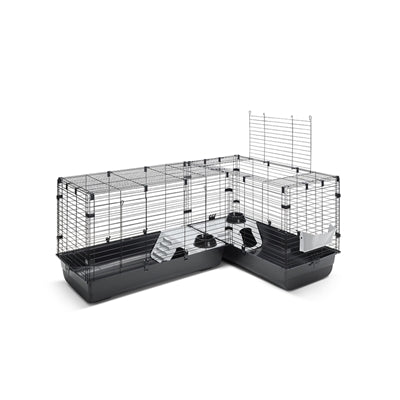 Savic Clubix Corner, hoekkooi voor konijn en cavia, zwart