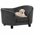 Vidaxl dog bed 69x49x40 cm plush dark gray-0