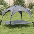 Vidaxl dog bed with canopy oxford fabric and steel anthracite-0